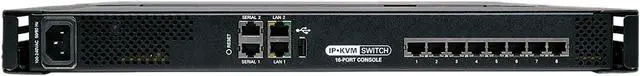 Alt view image 2 of 6 - Tripp Lite 8-Port Cat5 1U Rack-Mount 1+1 User Console KVM Switch with 19-in. LCD and IP Remote Access, TAA (B070-008-19-IP)