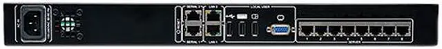 Alt view image 2 of 5 - Tripp Lite 8-Port Cat5 1U Rack-Mount KVM Switch with IP Remote Access, 1+1 User, VGA, USB (B072-008-1-IP)