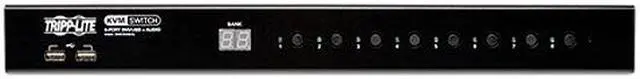Alt view image 2 of 7 - Tripp Lite 8-Port 1U Rackmount DVI / USB KVM Switch with Audio and 2-Port USB Hub