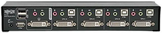 Alt view image 3 of 7 - Tripp Lite 4-Port DVI Dual-Link / USB KVM Switch w/ Audio and Cables