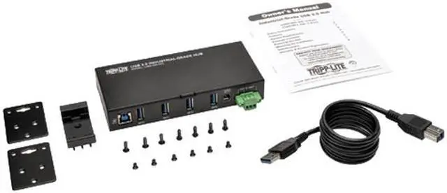 Alt view image 9 of 9 - TRIPP.LITE U360-004-IND 4-Port Industrial USB 3.0 SuperSpeed Hub 15KV ESD Immunity Metal
