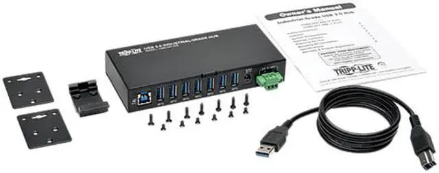 Alt view image 8 of 8 - TRIPP.LITE U360-007-IND 7-Port Industrial USB 3.0 SuperSpeed Hub 20KV ESD Immunity Metal