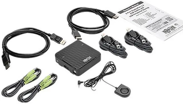 Alt view image 3 of 3 - Tripp Lite 2-Port DisplayPort 1.2 KVM Switch with Audio, Cables and USB Peripheral Sharing (B004-DP2UA2-K)