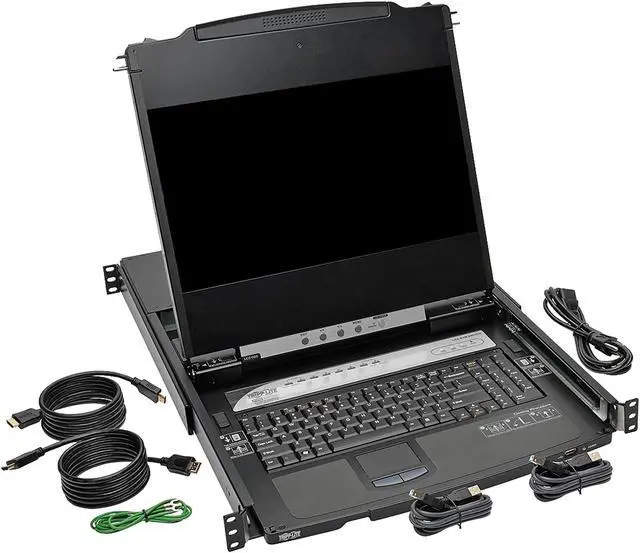 Alt view image 5 of 5 - Tripp Lite 8-Port Rack-Mount Console HDMI KVM Switch with 17" LCD and IP Remote Access, Dual Rail (B030-008-17-IP)