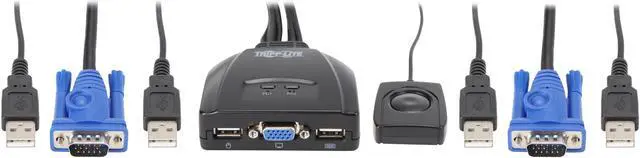 Alt view image 3 of 6 - Tripp Lite 2-Port USB / VGA KVM Switch Cable w/ Audio & Peripheral Sharing (B032-VU2)