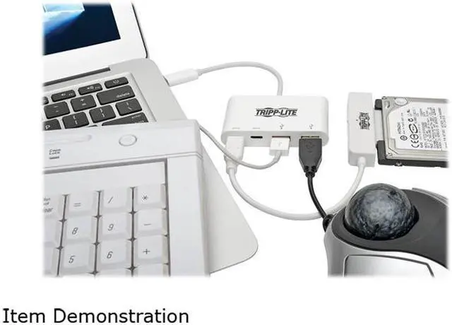 Alt view image 3 of 3 - Tripp Lite 4-Port USB 3.1 Gen 1 Portable Hub USB-C to x2 USB-A and x2 USB-C (U460-004-2A2C)