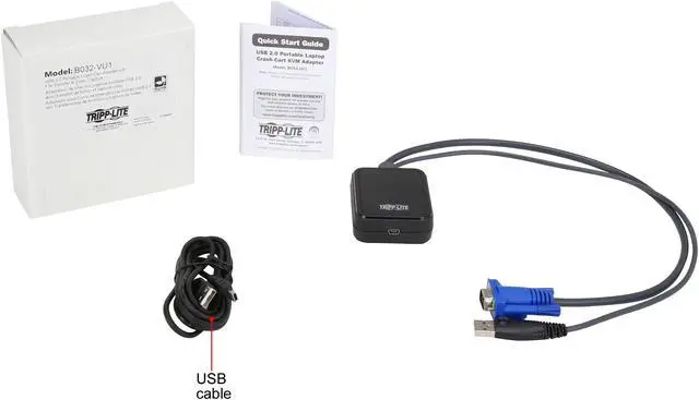 Alt view image 3 of 3 - TRIPP LITE B032-VU1 KVM Console to USB 2.0 Portable Laptop Crash Cart Adapter with File Transfer and Video Capture