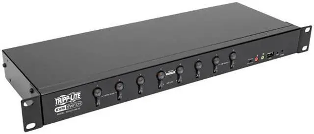 Alt view image 2 of 7 - Tripp Lite 8-Port DVI/USB KVM Switch with Audio and USB 2.0 Peripheral Sharing, 1U Rack-Mount, Dual-Link, 2560 x 1600 (B024-DUA8-DL)