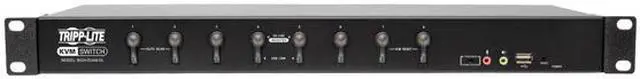 Alt view image 4 of 7 - Tripp Lite 8-Port DVI/USB KVM Switch with Audio and USB 2.0 Peripheral Sharing, 1U Rack-Mount, Dual-Link, 2560 x 1600 (B024-DUA8-DL)