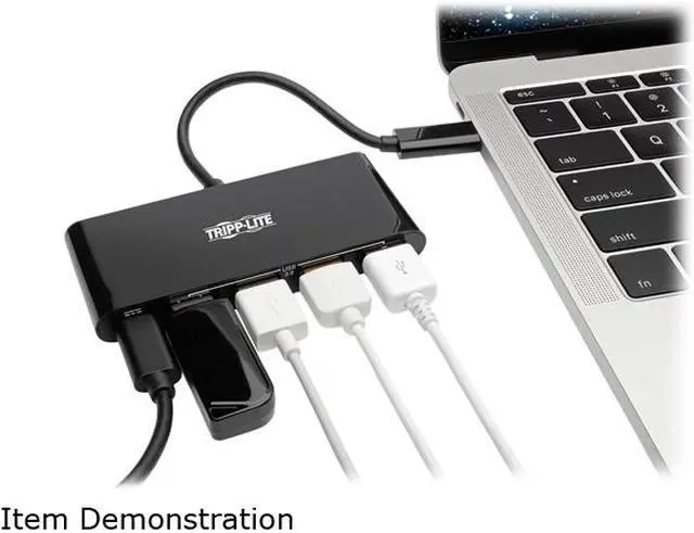 Alt view image 7 of 7 - Tripp Lite 4-Port USB 3.1 Hub, 4x USB-A, Thunderbolt 3—PD Charging, Black (U460-004-4AB-C)