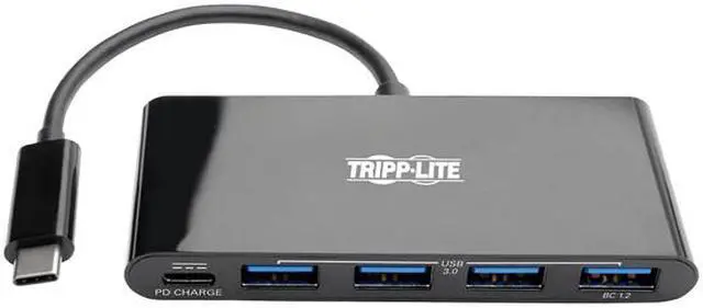 Alt view image 2 of 7 - Tripp Lite 4-Port USB 3.1 Hub, 4x USB-A, Thunderbolt 3—PD Charging, Black (U460-004-4AB-C)