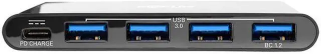 Alt view image 3 of 7 - Tripp Lite 4-Port USB 3.1 Hub, 4x USB-A, Thunderbolt 3—PD Charging, Black (U460-004-4AB-C)