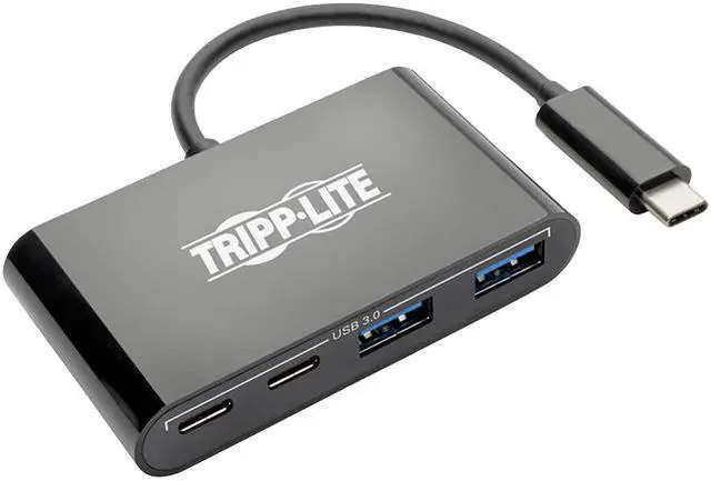 Main image of Tripp Lite USB 3.1 Gen 1 USB-C Portable Hub with 2 USB-C Ports and 2 USB-A Ports, Thunderbolt 3 Compatible, Black (U460-004-2A2CB)