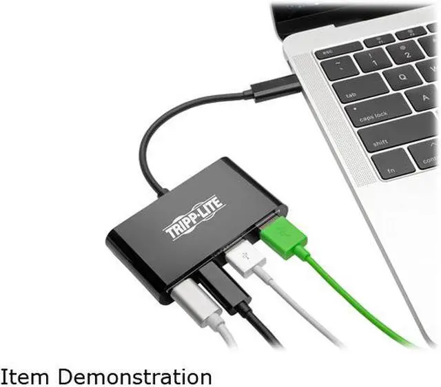Alt view image 7 of 7 - Tripp Lite USB 3.1 Gen 1 USB-C Portable Hub with 2 USB-C Ports and 2 USB-A Ports, Thunderbolt 3 Compatible, Black (U460-004-2A2CB)