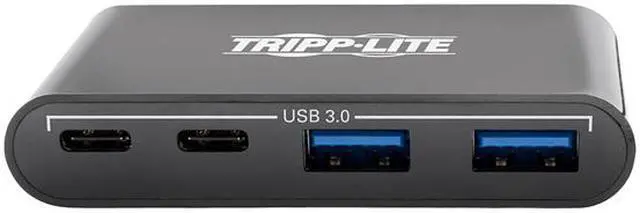 Alt view image 3 of 7 - Tripp Lite USB 3.1 Gen 1 USB-C Portable Hub with 2 USB-C Ports and 2 USB-A Ports, Thunderbolt 3 Compatible, Black (U460-004-2A2CB)
