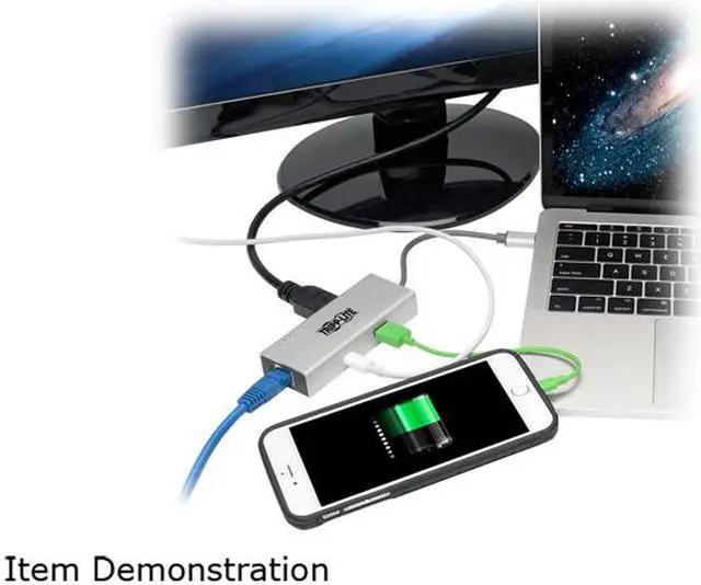 Alt view image 8 of 8 - Tripp Lite USB C Docking Station 4k @ 30Hz w/ USB Hub, HDMI Gbe USB Type C (U442-DOCK13-S)
