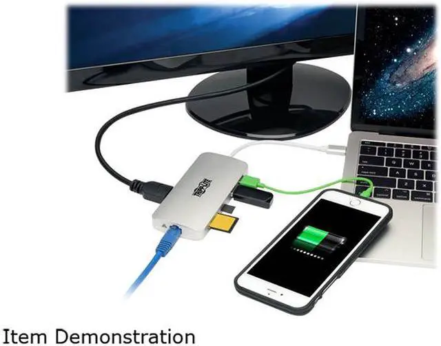 Alt view image 8 of 8 - Tripp Lite USB C Docking Station 4k w/USB Hub HDMI SD/Micro SD Gbe Charging (U442-DOCK11-S)