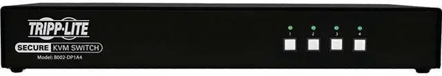 Main image of Tripp Lite Secure 4 Port KVM Switch, DisplayPort to DisplayPort, Single Monitor, 4K, NIAP PP3.0 Certified, Audio, TAA-Compliant (B002-DP1A4)