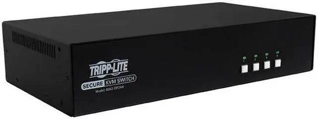 Alt view image 2 of 4 - Tripp Lite Secure 4 Port KVM Switch, DisplayPort to DisplayPort, Dual Monitor, 4K, NIAP PP3.0 Certified, Audio, TAA-Compliant (B002-DP2A4)