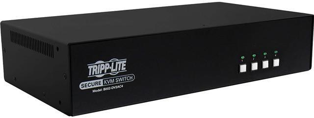 Tripp Lite 4 Port Secure KVM Switch, DVI to DVI, Dual Monitor, NIAP PP3.0  Certified, Audio, Common Access Card, TAA-Compliant (B002-DV2AC4)