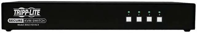Alt view image 2 of 4 - Tripp Lite 4 Port Secure KVM Switch, HDMI to DisplayPort, Single Monitor, 4K, NIAP PP3.0 Certified, Audio, Common Access Card, TAA-Compliant (B002-HD1AC4)