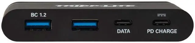 Alt view image 5 of 8 - Tripp Lite U460-T04-2A2C-2 USB 3.1 Gen 2 USB-C Portable Hub with 2 USB-C Ports and 2 USB-A Ports, Thunderbolt 3 Compatible, Black