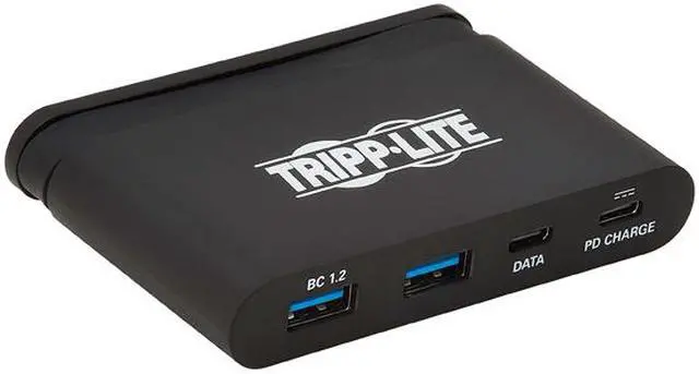 Alt view image 4 of 8 - Tripp Lite U460-T04-2A2C-2 USB 3.1 Gen 2 USB-C Portable Hub with 2 USB-C Ports and 2 USB-A Ports, Thunderbolt 3 Compatible, Black