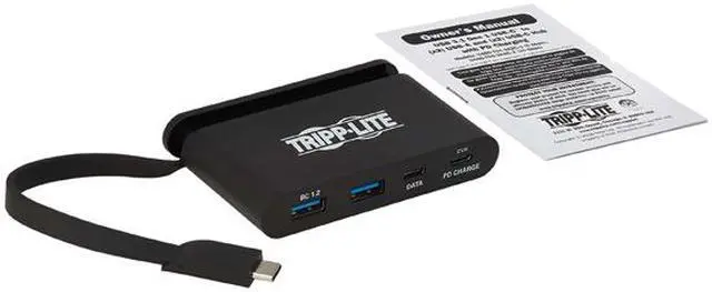 Alt view image 7 of 8 - Tripp Lite U460-T04-2A2C-2 USB 3.1 Gen 2 USB-C Portable Hub with 2 USB-C Ports and 2 USB-A Ports, Thunderbolt 3 Compatible, Black