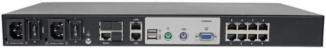 Alt view image 2 of 4 - 8-Port Cat5 KVM over IP Switch with Virtual Media - 1 Local & 1 Remote User, 1U Rack-Mount, TAA