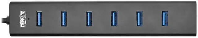 Alt view image 2 of 6 - Tripp Lite 7-Port USB-A Mini Hub - USB 3.2 Gen 1, Aluminum Housing, International Plug Adapters for UK, EU, Australia (U360-007-AL-INT)