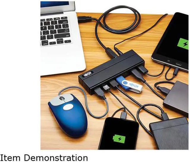 Alt view image 11 of 11 - Tripp Lite 7-Port USB-A Mini Hub - USB 3.2 Gen 1, International Plug Adapters for UK, EU, & Australia (U360-007-INT)
