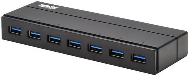 Alt view image 3 of 11 - Tripp Lite 7-Port USB-A Mini Hub - USB 3.2 Gen 1, International Plug Adapters for UK, EU, & Australia (U360-007-INT)