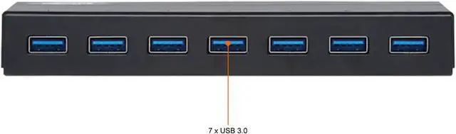 Alt view image 9 of 11 - Tripp Lite 7-Port USB-A Mini Hub - USB 3.2 Gen 1, International Plug Adapters for UK, EU, & Australia (U360-007-INT)