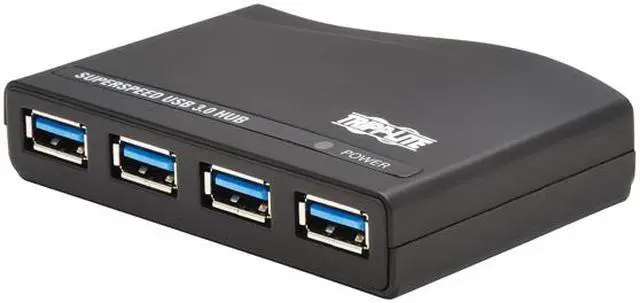Alt view image 3 of 11 - Tripp Lite 4-Port USB-A Mini Hub - USB 3.2 Gen 1, International Plug Adapters for UK, EU, & Australia (U360-004-R-INT)