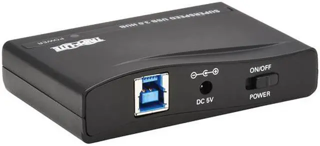 Alt view image 4 of 11 - Tripp Lite 4-Port USB-A Mini Hub - USB 3.2 Gen 1, International Plug Adapters for UK, EU, & Australia (U360-004-R-INT)
