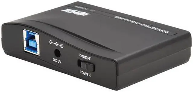 Alt view image 5 of 11 - Tripp Lite 4-Port USB-A Mini Hub - USB 3.2 Gen 1, International Plug Adapters for UK, EU, & Australia (U360-004-R-INT)