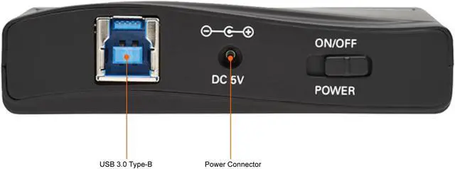 Alt view image 8 of 11 - Tripp Lite 4-Port USB-A Mini Hub - USB 3.2 Gen 1, International Plug Adapters for UK, EU, & Australia (U360-004-R-INT)