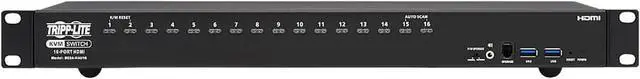 Alt view image 3 of 8 - TRIPP LITE B024-H4U16 16-Port 4K HDMI/USB KVM Switch - 4K 60 Hz Video/Audio, USB Peripheral Sharing, 1U Rack-Mount