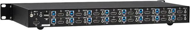 Alt view image 4 of 8 - TRIPP LITE B024-H4U16 16-Port 4K HDMI/USB KVM Switch - 4K 60 Hz Video/Audio, USB Peripheral Sharing, 1U Rack-Mount