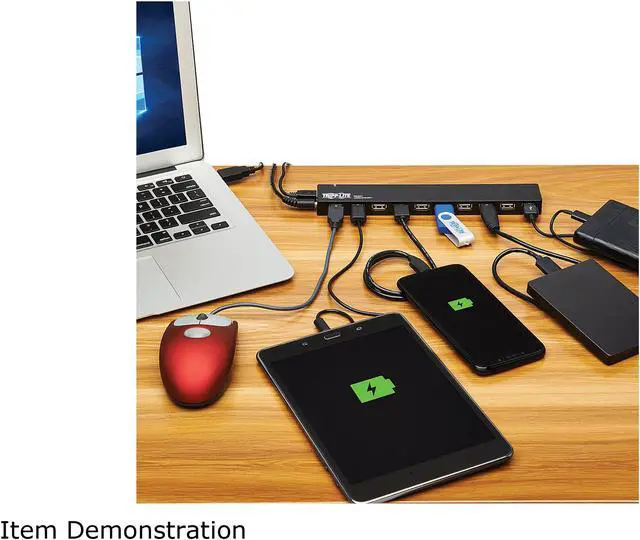 Alt view image 8 of 8 - Tripp Lite U223-010-INT 10-Port USB Hub with Power Supply and International Plug Adapters