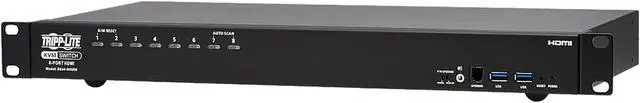 Alt view image 2 of 8 - TRIPP LITE B024-H4U08 8-Port 4K HDMI/USB KVM Switch - 4K 60 Hz Video/Audio, USB Peripheral Sharing, 1U Rack-Mount