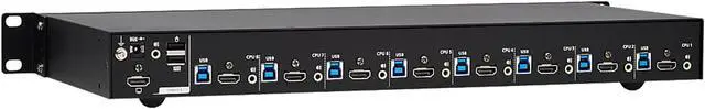 Alt view image 4 of 8 - TRIPP LITE B024-H4U08 8-Port 4K HDMI/USB KVM Switch - 4K 60 Hz Video/Audio, USB Peripheral Sharing, 1U Rack-Mount