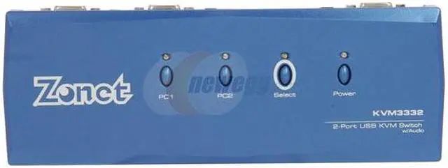 Alt view image 2 of 4 - Zonet KVM3332 2-Port USB KVM Switch w/Audio