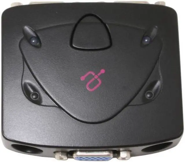 Alt view image 2 of 6 - Aluratek AKSP02 2-Port KVM PS/2 Switch w/ 2 cables