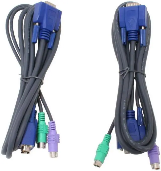 Alt view image 5 of 6 - Aluratek AKSP02 2-Port KVM PS/2 Switch w/ 2 cables