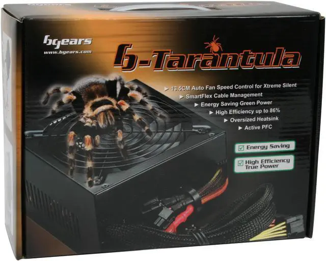 Alt view image 10 of 10 - Bgears b-Tarantula-550W 550 W ATX12V / EPS12V SLI Ready CrossFire Ready Modular Active PFC Power Supply