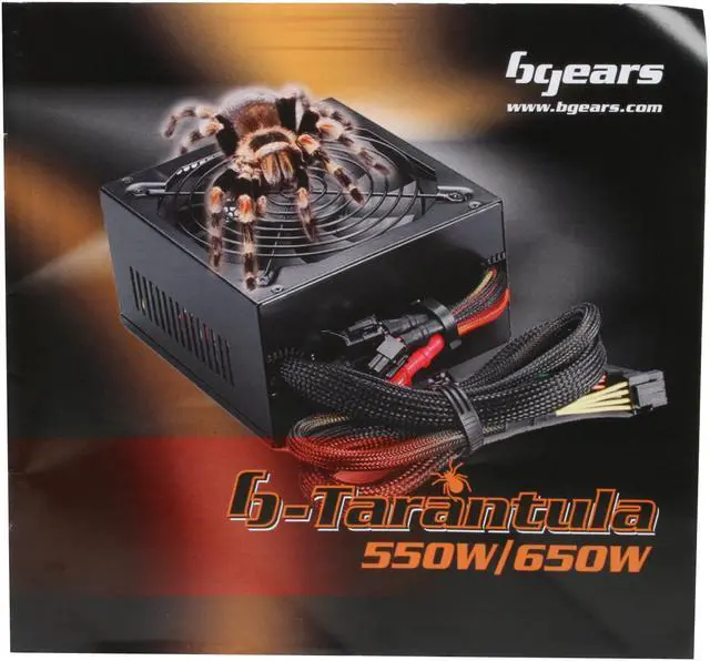 Alt view image 9 of 10 - Bgears b-Tarantula-550W 550 W ATX12V / EPS12V SLI Ready CrossFire Ready Modular Active PFC Power Supply