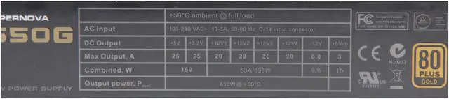 Alt view image 5 of 8 - EVGA SuperNOVA NEX 650 G 80 PLUS GOLD Certified 650W Active PFC ATX12V v2.31/EPS 12V v2.91 SLI Ready 
CrossFire Ready Full Modular PSU 10 Year Warranty 120-PG-0650-GR NEW 4th Gen CPU Certified Haswell Ready Power Supply