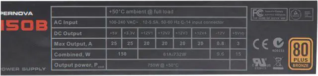 Alt view image 5 of 8 - EVGA SuperNOVA NEX 750 B 80 PLUS BRONZE Certified 750W Active PFC ATX12V v2.31/EPS 12V v2.91 5 Year 
Warranty 120-PB-0750-KR SLI Ready CrossFire Ready Modular NEW 4th Gen CPU Certified Intel 4th Gen CPU Ready Power Supply