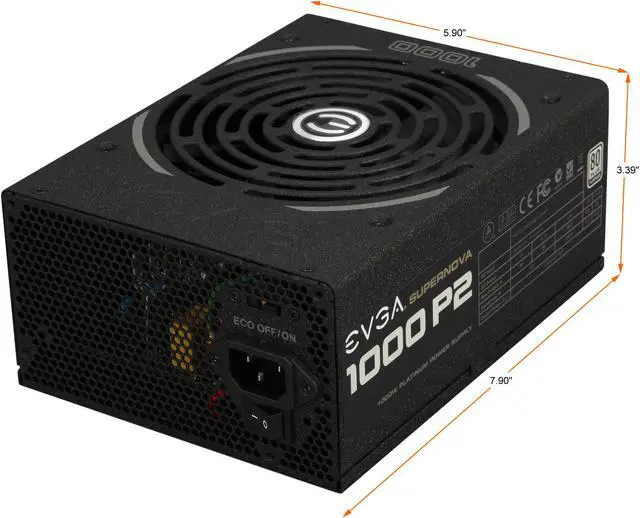 Alt view image 2 of 7 - EVGA SuperNOVA 1000 P2 220-P2-1000-XR 80+ PLATINUM 1000W Fully Modular EVGA ECO Mode Includes FREE Power On Self Tester Power Supply